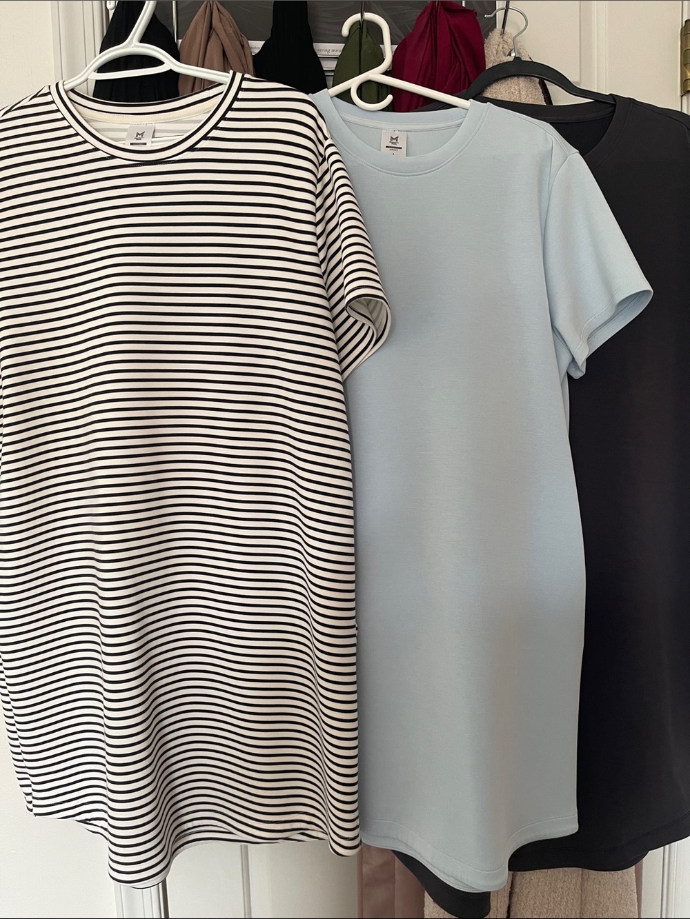 Light Blue Crew Neck Mini Dress - Casual Everyday Style
